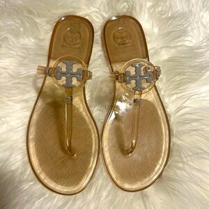 Tory Burch Clear Sandals Elegant T-Strap Design